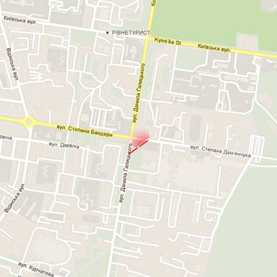 Схема рекламной плоскости по адресу м. Рівне, вул. Д. Галицького, 19 (в районі перехрестя з вул. С. Дем’янчука)