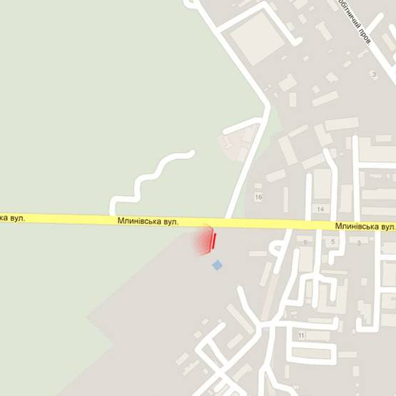 Схема рекламної площини за адресою м. Рівне, вул. Млинівська, 19