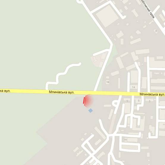 Схема рекламної площини за адресою м. Рівне, вул. Млинівська, 19