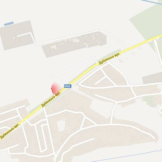 Схема рекламной плоскости по адресу м. Рівне, вул. Січових Стрільців, в районі перехрестя з вул. Клубною