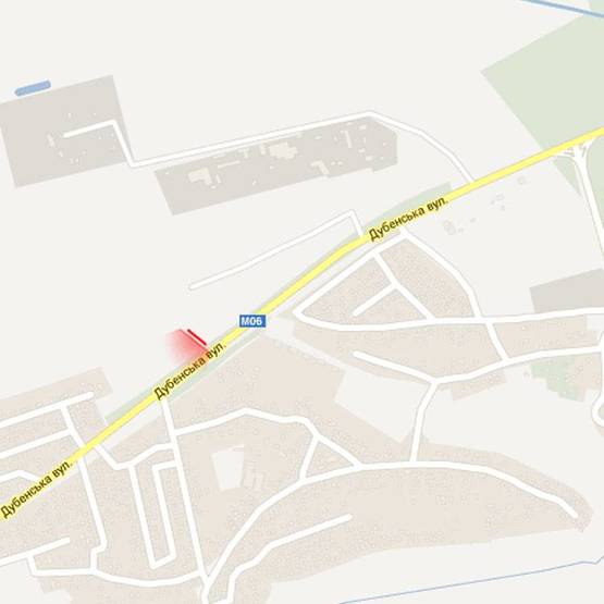 Схема рекламной плоскости по адресу м. Рівне, вул. Січових Стрільців, в районі перехрестя з вул. Клубною