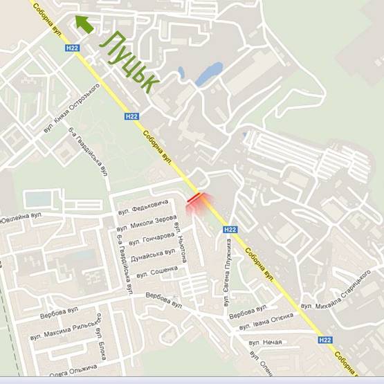 Схема рекламної площини за адресою м. Рівне, вул. Соборна, 259