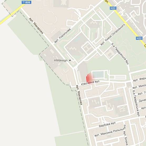 Схема рекламної площини за адресою м. Рівне, вул. Ювілейна, напроти буд. №13