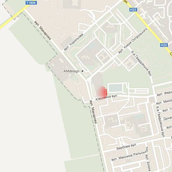 Схема рекламной плоскости по адресу м. Рівне, вул. Ювілейна, напроти буд. №13