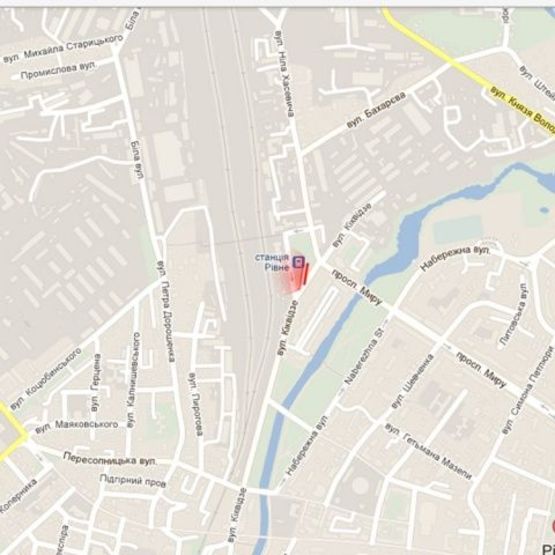 Схема рекламної площини за адресою м. Рівне, вул. Гагаріна, перехрестя з вул. Льонокомбінатівською