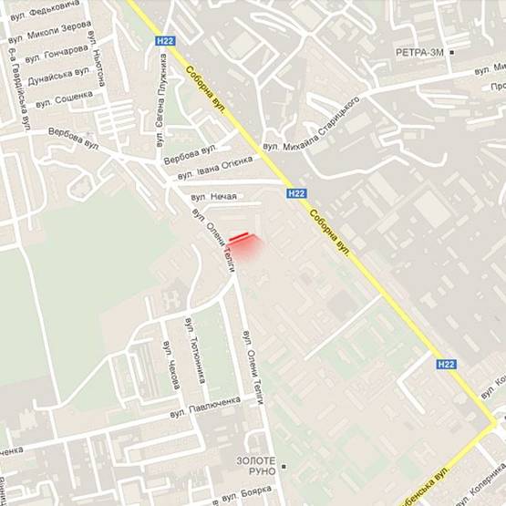 Схема рекламной плоскости по адресу м. Рівне, вул. О. Теліги, 49