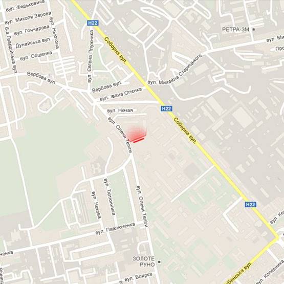 Схема рекламной плоскости по адресу м. Рівне, вул. О. Теліги, 49