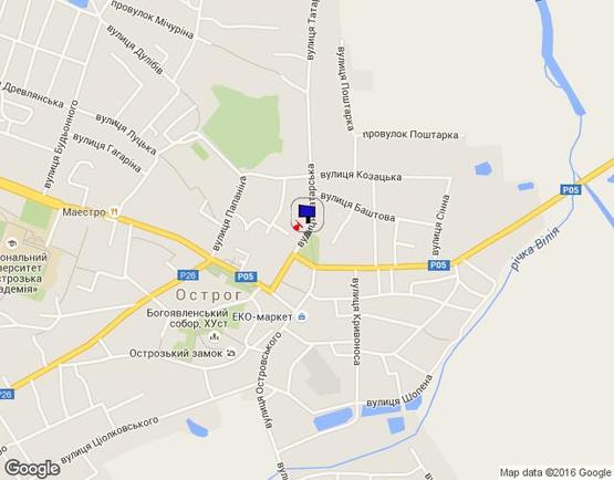 Схема рекламної площини за адресою м. Острог,  вул. Татарська, навпроти буд. №2