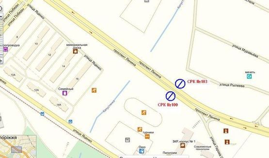 Схема рекламной плоскости по адресу пр.Ленина - дамба №2, напрямок руху від вокзалу, ст.А