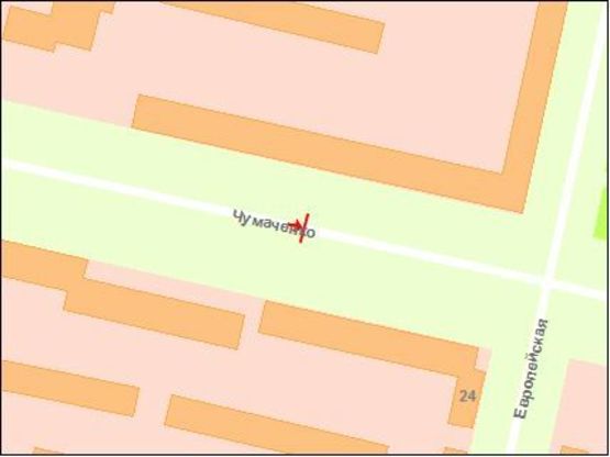 Схема рекламной плоскости по адресу вул.Чумаченко,34,  АТБ/Сильпо, ст.А