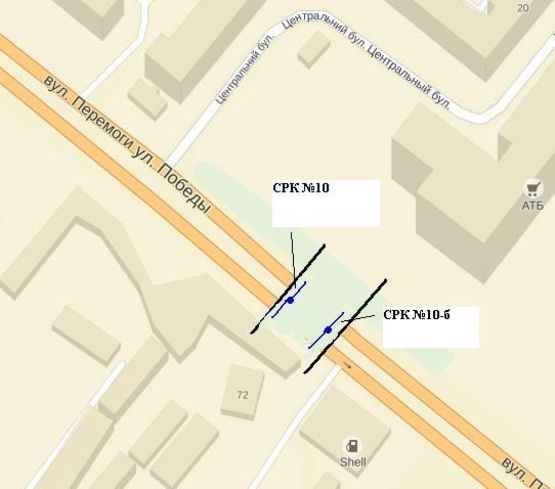 Схема рекламной плоскости по адресу вул.Перемоги - Вознесенівський міст, напрямок руху до ринку, права площина