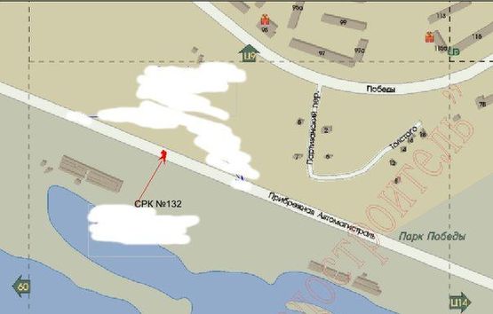 Схема рекламної площини за адресою Набережна магістраль – АЗС Укртатнафта, автосалон "Міцубісі", напрямок руху до вокзалу