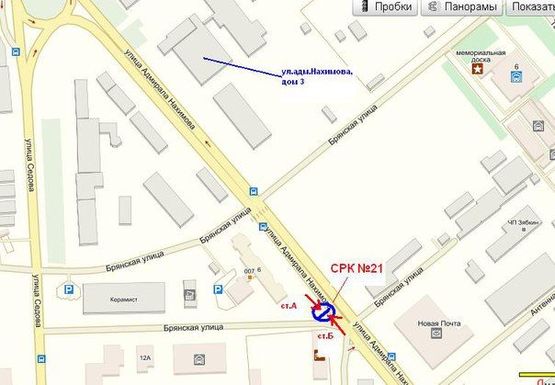 Схема рекламной плоскости по адресу вул.Перемоги - вул.Нахімова, ст.Б