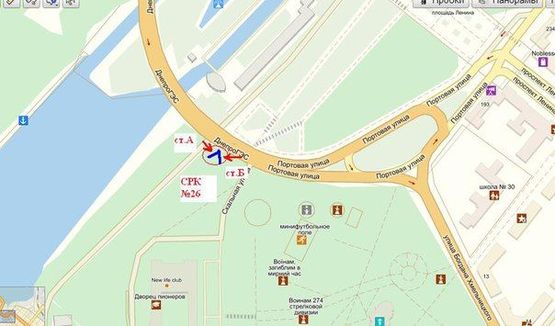 Схема рекламной плоскости по адресу вул.Б.Хмельницького — виїзд на ДніпроГЄС, напрямок в центр, ст.А