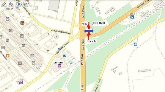 Схема рекламной плоскости по адресу тр.Харьків-Сімферополь-поворот на Донецьк , ст.А