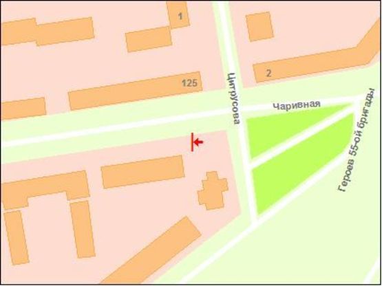 Схема рекламной плоскости по адресу вул.Чарівна, 119 - рийон ринка, АТБ , ст.Б