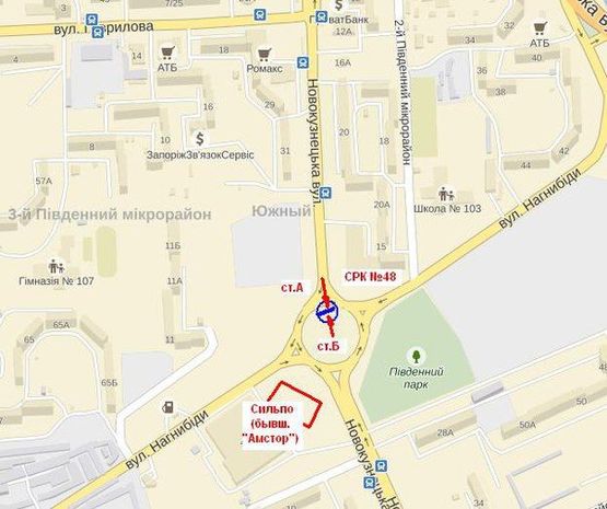 Схема рекламной плоскости по адресу Новокузнецкая — Нагнибеды (круг Амстор), ст.Б