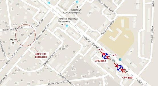 Схема рекламной плоскости по адресу вул.Перемоги-вул.Паркова, №1, ст.Б