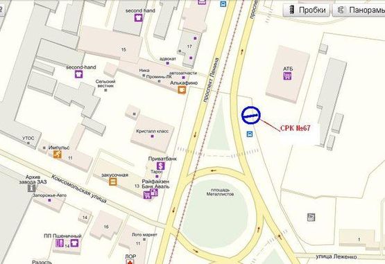 Схема рекламної площини за адресою пр.Соборний,20 -автовокзал, ст.А