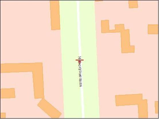 Схема рекламной плоскости по адресу вул.Новокузнецька -вул.Водограйна, рух до центру