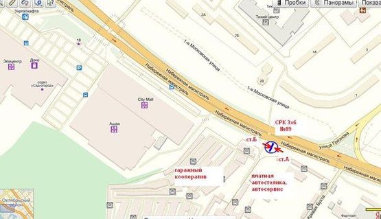 Схема рекламной плоскости по адресу Набережна магістраль - вул.Фортечна, ст.Б