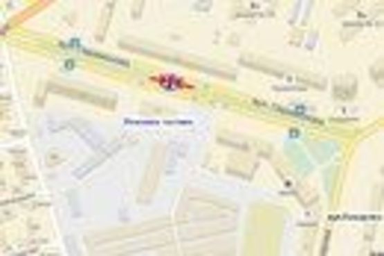 Схема рекламної площини за адресою вул.Комарова - вул.Парамонова, напрямок руху до вул.Комарова (пожарка справа)