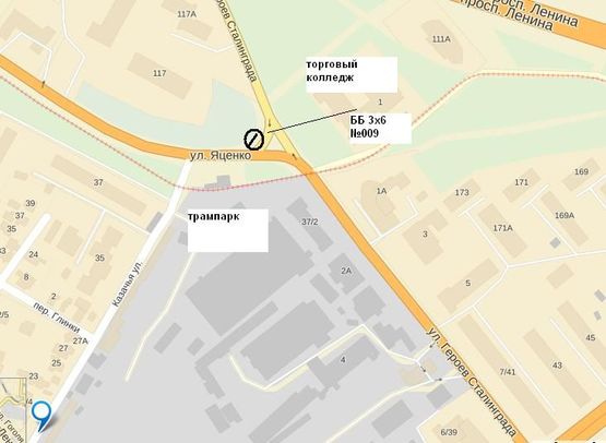 Схема рекламной плоскости по адресу вул.Козача -вул.Шкільна