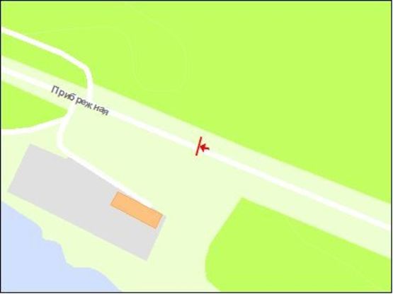 Схема рекламної площини за адресою Набережна магістраль - Вознесенівський ринок (автомойка «Кристалл»), напрямок руху до порту