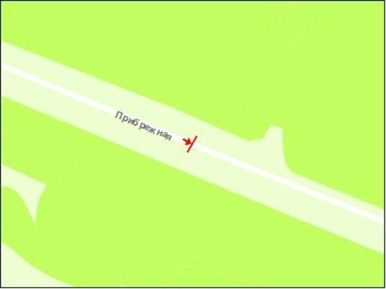 Схема рекламної площини за адресою Набережна магістраль - Вознесенівський ринок, напрямок руху до вокзалу