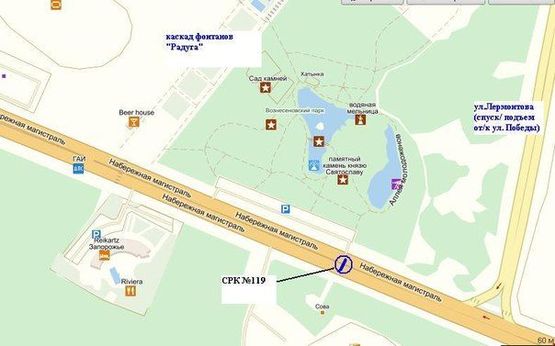 Схема рекламной плоскости по адресу Набережна магістраль - АЗС "ТНК" №24, ресторан "Орбіта", напрямок руху до порту