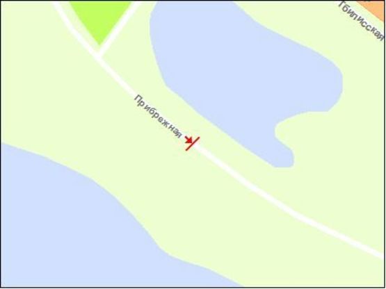 Схема рекламной плоскости по адресу Набережна магістраль - вул.Підбережна,пішохідний міст, напрямок руху до вокзалу