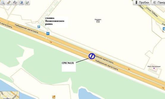 Схема рекламной плоскости по адресу Набережна магістраль  – бульв.Центральний