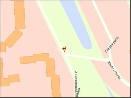 Схема рекламной плоскости по адресу вул. Автозаводська-вул.Говорухи, напрямок руху до вул.Говорухи