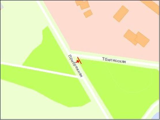 Схема рекламной плоскости по адресу Набережна магістраль -- вул.Тбіліська, ст.А