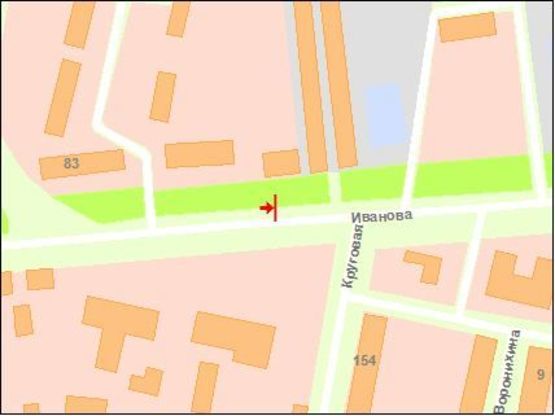 Схема рекламной плоскости по адресу вул.Іванова, СК «Стріла» - (дорога на аеропорт), ст.Б