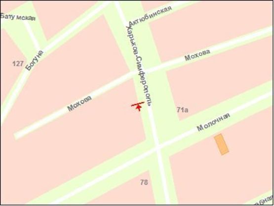 Схема рекламной плоскости по адресу тр. Харьків-Сімферополь - вул.Мохова, ст.Б