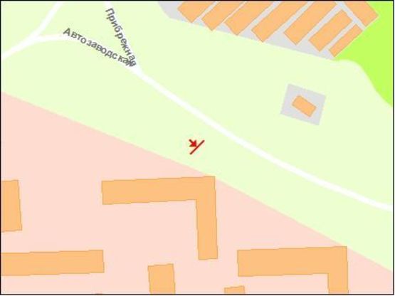 Схема рекламной плоскости по адресу вул.Автозаводська,4  - аптека, ТЦ, ст.А