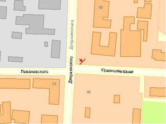 Схема рекламной плоскости по адресу ул. Леваневского-ул. Троицкая