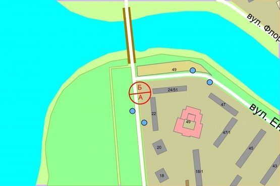 Схема рекламної площини за адресою Русанівська набережна, 24/51 / Ентузіастів (світлофор)