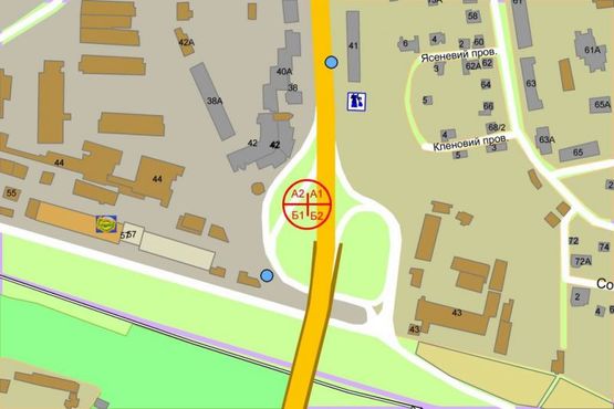 Схема рекламной плоскости по адресу Киквидзе/Железнодорожное шоссе