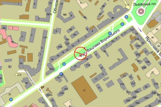 Схема рекламной плоскости по адресу Воровского ул., 10