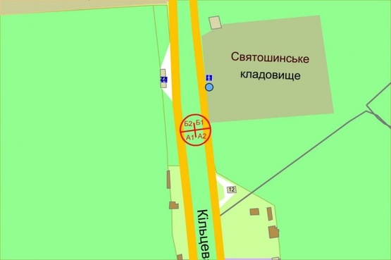 Схема рекламной плоскости по адресу Окружная дорога, разделитель ( напротив АЗС "Shell" ) по ходу от проспекта Победы