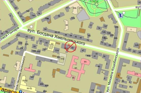 Схема рекламной плоскости по адресу Богдана Хмельницкого ул., 49 (3х4)