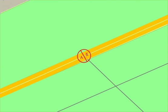 Схема рекламной плоскости по адресу просп. Броварський на розподілювачі (04-0258-01)