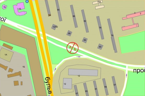 Схема рекламної площини за адресою просп. Алішера Навої, 69 на розподілювачі