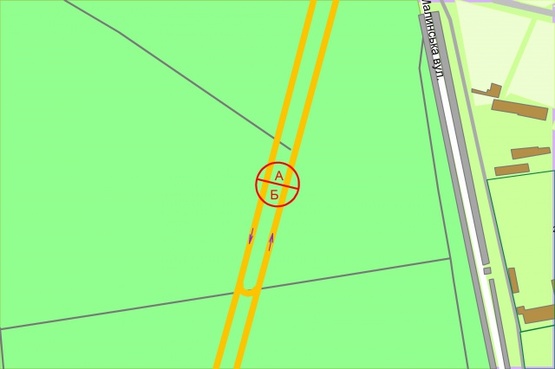 Схема рекламной плоскости по адресу просп. Академіка Палладіна, на розподілювачі