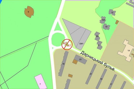 Схема рекламной плоскости по адресу Жмаченко/Дарницкий б-р