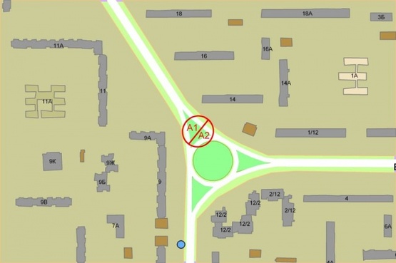 Схема рекламної площини за адресою Гавро Лайоша, 9а, разделит.треугольник