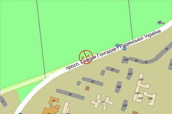 Схема рекламной плоскости по адресу Радянской Украины,24
