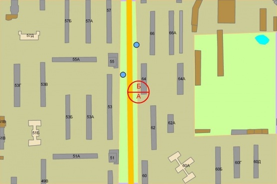 Схема рекламной плоскости по адресу Щербакова,64